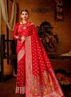 Red Collection Latest Fancy Bridal And Wedding Wear Heavy Designer Banarasi Silk Saree 607
